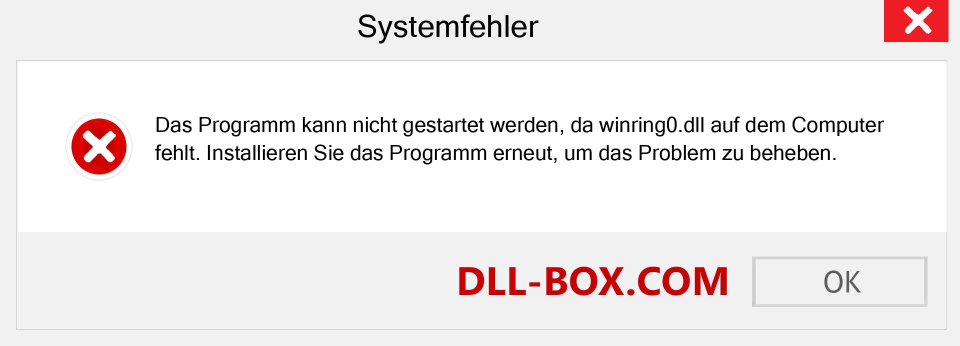 winring0.dll-Datei fehlt?. Download für Windows 7, 8, 10 - Fix winring0 dll Missing Error unter Windows, Fotos, Bildern